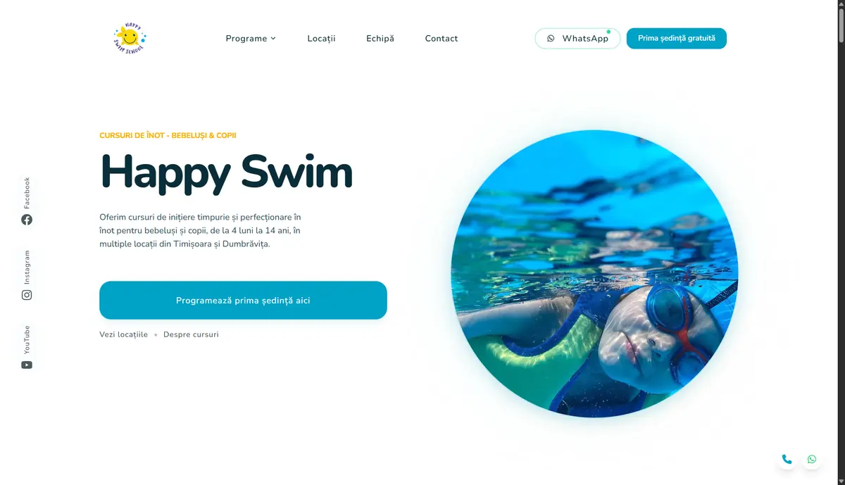 Pagina principală Happy Swim School